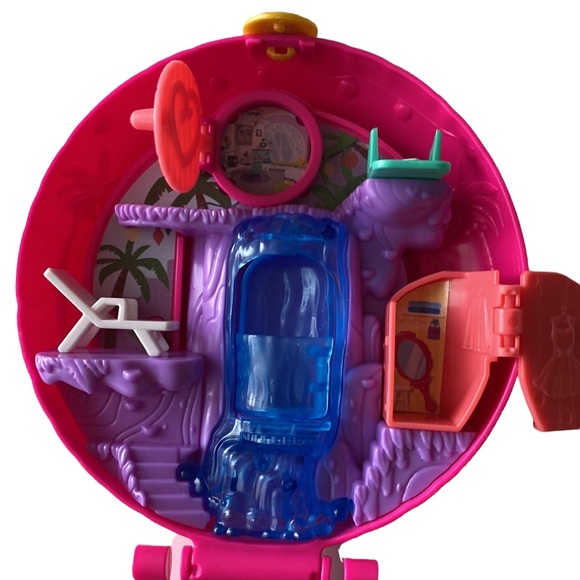 POLLY POCKET PINK FLAMINGO FLOATIE POOL COMPACT Only - Picture 5 of 5